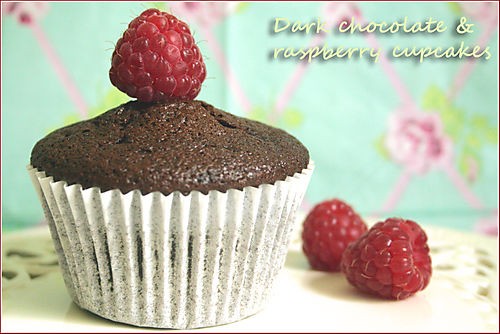 Sinful dark chocolate & raspberry cupcakes