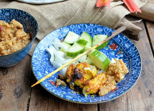 Singapore chicken satay