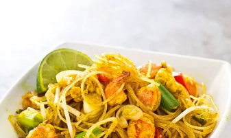 Singapore noodles with shrimp