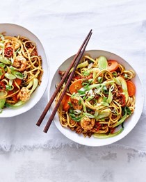 Singapore pork and prawn noodles