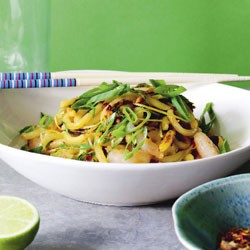 Singapore prawn noodles