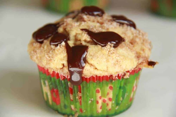 Sinkerdoodle muffins with chocolate ganache