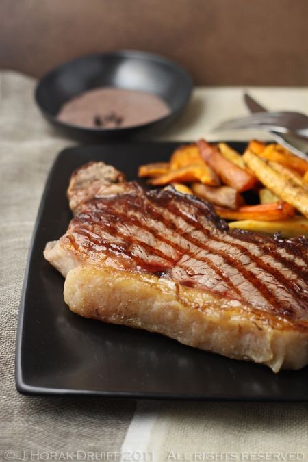 Sirloin steak with creamy Tasmanian pepper sauce