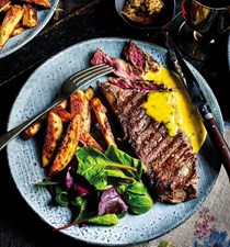 Sirloin steaks with rosemary fries and cheat's Béarnaise