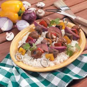 Sirloin veggie kabobs