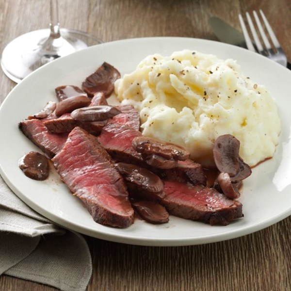 Sirloin with mushroom sauce