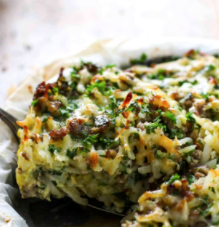 Six ingredient sausage potato pie