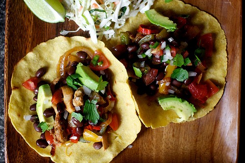 Sizzling chicken fajitas