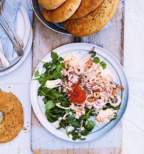 Skagenröra with prawns and crayfish