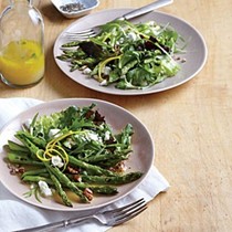 Skillet asparagus salad with goat cheese