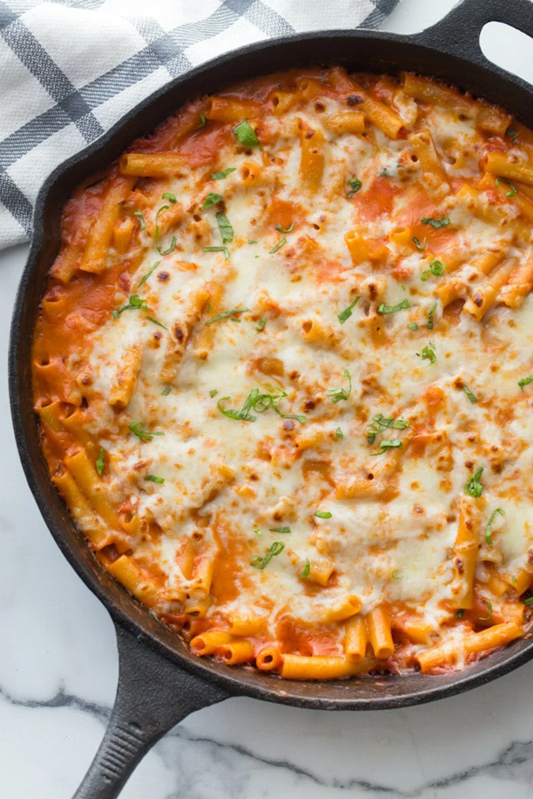 Skillet baked ziti