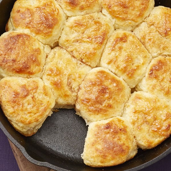 Skillet biscuits with cinnamon-honey butter