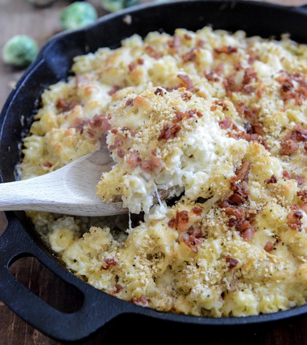 Skillet Brussels bacon mac