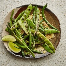 Skillet-charred summer beans with miso butter