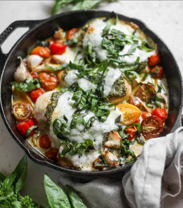 Skillet chicken Caprese
