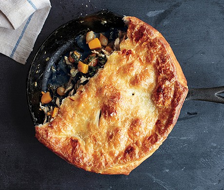 Skillet chicken pot pie with butternut squash