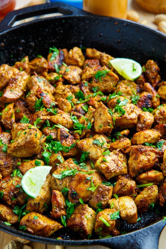 Skillet chicken satay