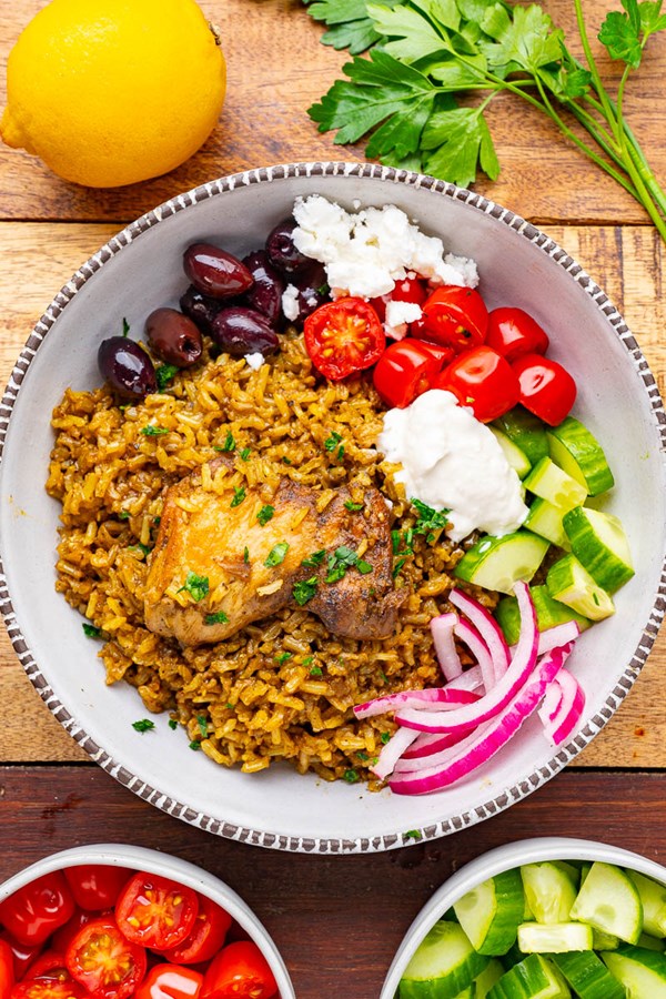 Skillet chicken shawarma and rice