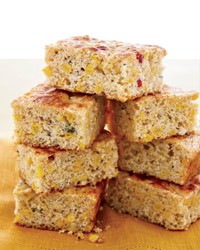 Skillet corn bread with corn relish