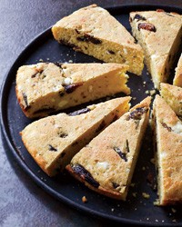 Skillet corn bread with figs, feta and rosemary