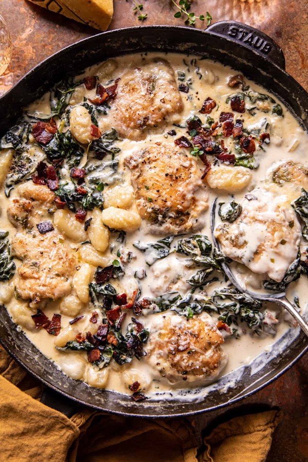 Skillet creamy chicken and Parmesan gnocchi