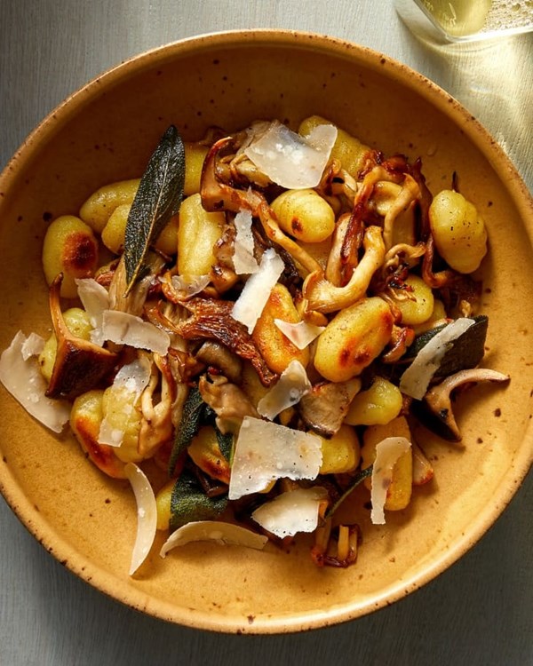 Skillet gnocchi with sage brown butter mushrooms