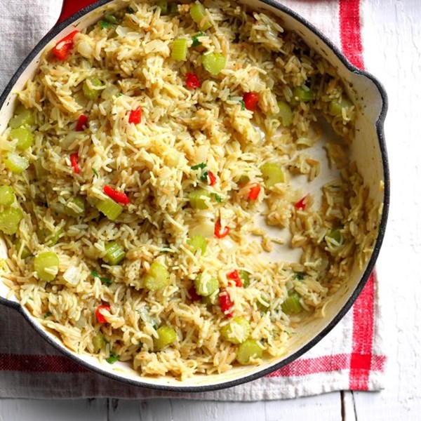 Skillet herbed rice pilaf