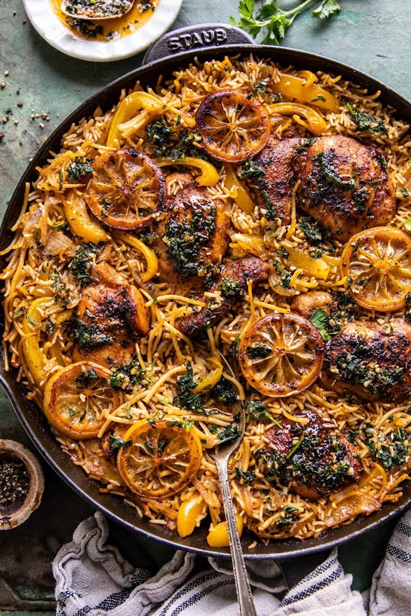 Skillet Louisiana style chicken and rice