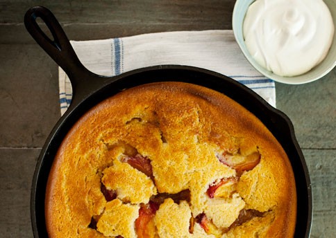 Skillet peach cobbler