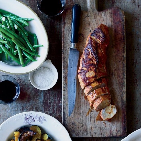 Skillet pork tenderloin with mustard and smoked paprika