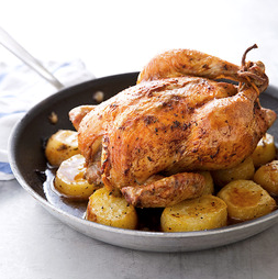 Skillet roast chicken and potatoes