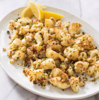 Skillet-roasted cauliflower with capers and pine nuts