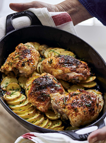 Skillet-roasted chicken & potatoes
