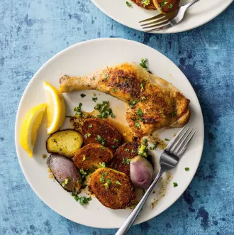 Skillet-roasted chicken and potatoes for two