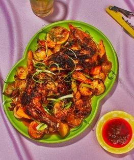 Skillet-roasted chili crisp chicken and vegetables