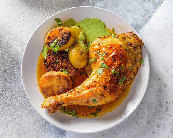 Skillet-roasted Peruvian-style chicken