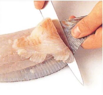 Skinning a fish fillet