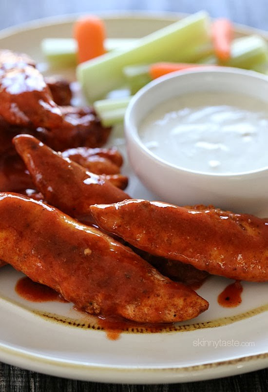 Skinny Buffalo chicken strips