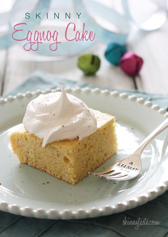 Skinny eggnog cake