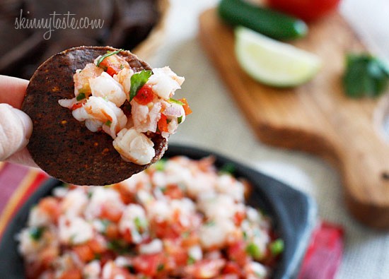 Skinny shrimp salsa