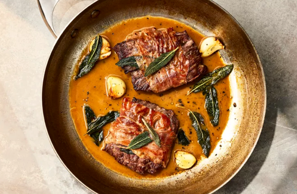 Skirt steak saltimbocca