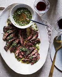 Skirt steak with anchovy-caper sauce