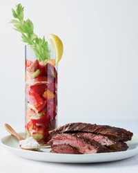 Skirt steak with Bloody Mary tomato salad