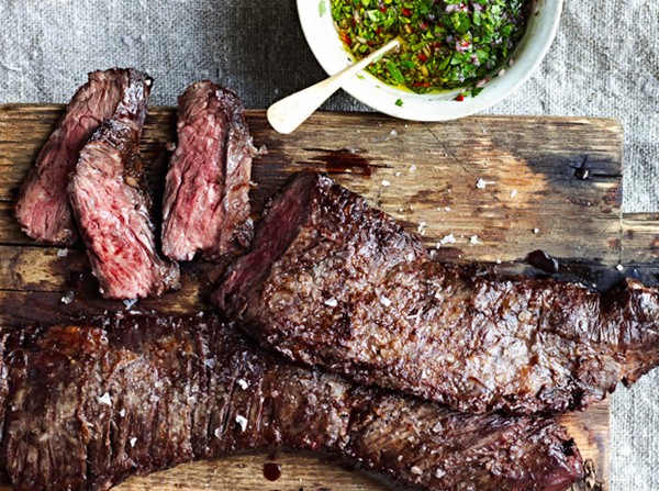 Skirt steak with chimichurri sauce