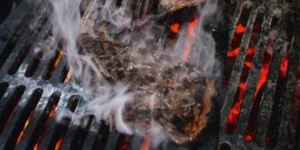 Skirt steak with habanero mustard, tobacco onions & iceberg wedge