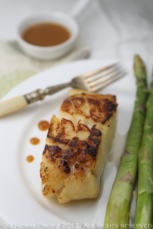 Skrei cod with a miso glaze 