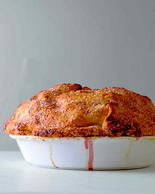 Sky-high apple-cranberry pie