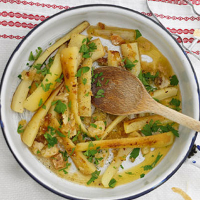 Skye Gyngell's parsnips with brown butter and breadcrumbs