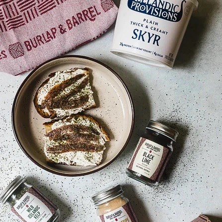 Skyr toast with anchovies and wild Icelandic kelp [Joyce Lin]