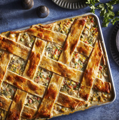 Slab chicken potpie